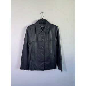 Women's COLEBROOK Black Leather Jacket‎ L